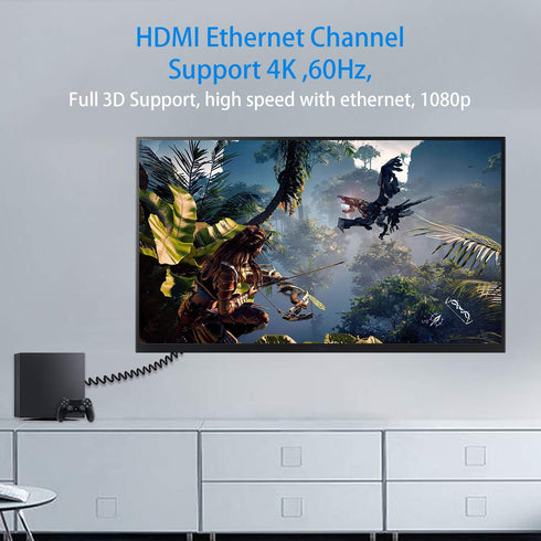 Duttek Mini HDMI to HDMI Cable, HDMI to Mini HDMI Coiled Cable, Mini HDMI Male to HDMI Female Adapter Cable Support 1080P Full HD, 3D, for Camera,...