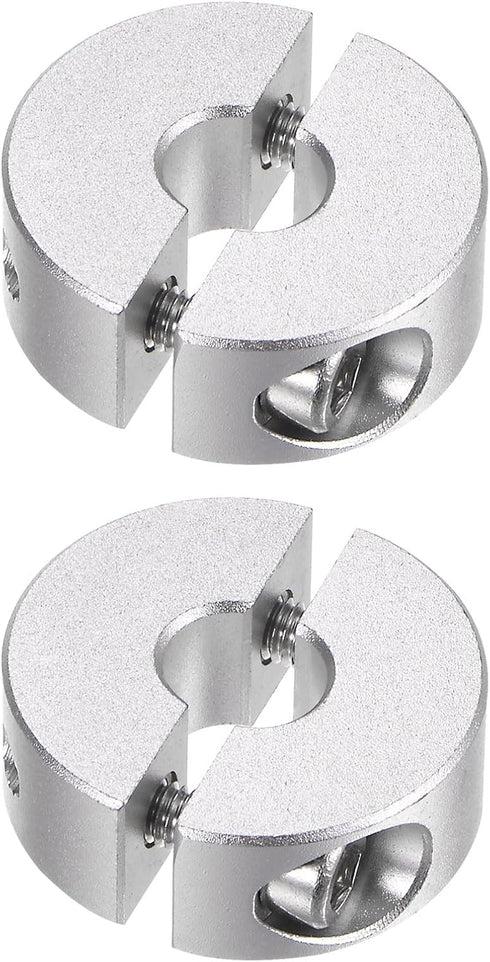 2pcs Double Split Shaft Collar for 6mm Shaft Set Screw Clamp-On Collars, 20mm OD, 8mm Width, for Stoppers, Position, Hold Timing Pulleys, Machine ...