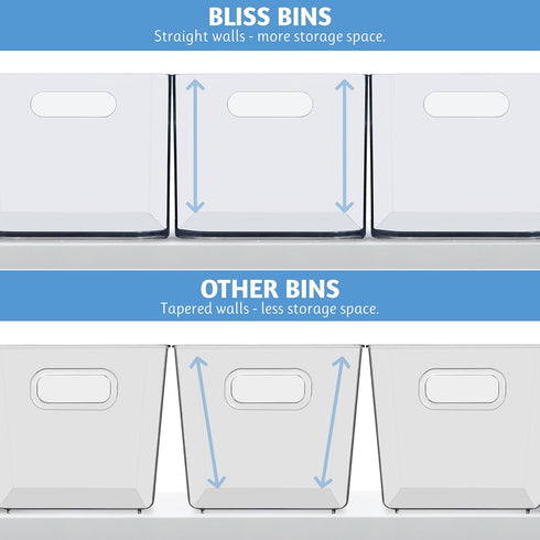 STORi Bliss 10" x 6" Open Clear Pantry Organizer Bin, Plastic Containers with Handle for Kitchen, Fridge, Cabinet, Closet, Bathrom, Undersink Stor...