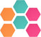 Navaris Hexagon Felt Board Tiles - Set of 6 Notice Memo Bulletin Boards with Push Pins Pack 5.9 x 7 inches (15 x 17.7 cm) - Turquoise, Orange, Pin...