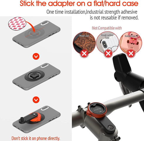 sincetop Bike Phone Mount for Mountain Bicycle, Universal Aluminum Road Bike Stem Cap Cell Phone Holder, Connect Quickly Riding Clip Stand, MTB Ha...