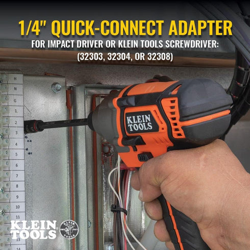 Klein Tools 32768 Impact Driver Set, 3-in-1 SAE Impact Socket and Bit Holder, Flip Socket with 1/4 Nut Driver and 5/16 Nut Driver Hex Sizes, 3 and...