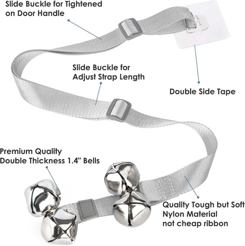 FOLKSMATE Dog Doorbells for Potty Training, Buckle Adjustable Puppy Dog Door Bells with Extra Loud Bells for Dogs Training, Housebreaking, Door Kn...