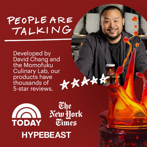 Momofuku Hot Honey Chili Crunch by David Chang 7.7 oz, Oil with Premium Wildflower Honey, Garlic and Shallots, Chili Crisp for Cooking, as Sauce o...