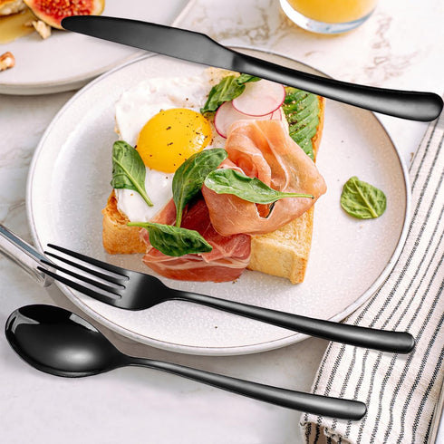 MURRI&MURRDI Stainless Steel Cutlery Set for 1, Reusable Flatware Set with Case, Cutlery Set for Work Stainless Steel Knife Fork Spoon Set 3 Piece...