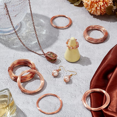 BENECREAT 12 Rolls 196 Feet Dead Soft Copper Wire, 18/20/22/24/26/28 Gauge Solid Bare Copper Wire for Jewelry Making, Gem Wrapping...