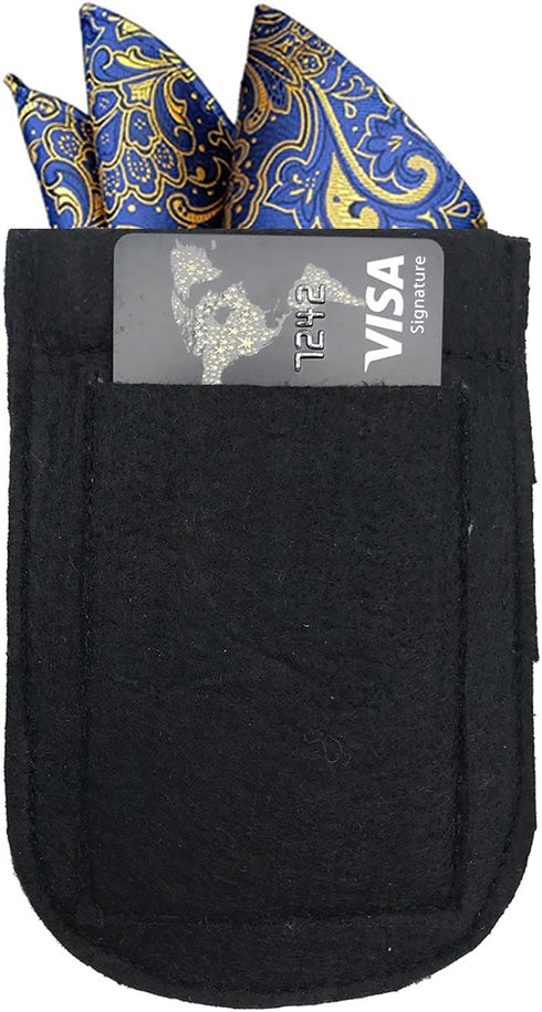 Wanty Premium Microfiber Pocket Square Holder, Men's Suit Handkerchief Keeper, 2 Pack...