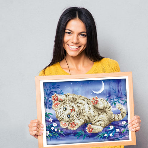 DIAMOND DOTZ ® - Baby Tiger Roly Poly, Partial Drill, Round Dotz, Diamond Painting Kits, Diamond Art Kits for Adults, Gem Art, Diamond Art, Kits, ...