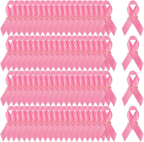 Pink Ribbon Pins - Breast Cancer Awareness Pins Fundraising Lapel Pins Buttons Caring for Charity Event Survivor Campaign Favors Supplies...