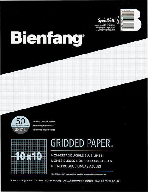 Bienfang Designer Grid Graph Paper Pad, 10x10 Cross Section, 8.5 x 11 Inches, 50 Sheets...