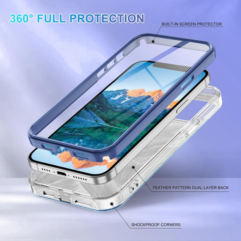 STERKER Compatible for iPhone 12 Pro Max Case, Full Body Rugged Floral Pattern Case with Built-in Touch Sensitive Screen Protector, Soft TPU Bumpe...