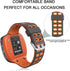 ANCOOL Compatible with Garmin Forerunner 310XT Watch Band, Soft Silicone Watch Strap Replacement for Forerunner 310XT Smartwatch, Grey-Orange...