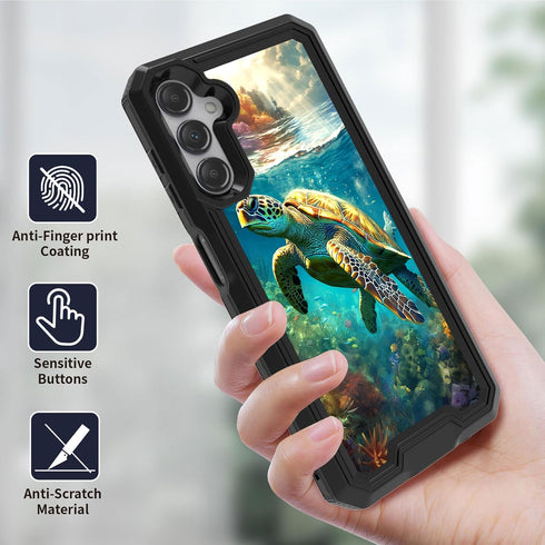 for Samsung Galaxy A15 5G Case with 1 Pack Screen Protectors, Dual Layer Protective Hard PC Back & Soft Bumper Resilient Shock Absorb Case Cover f...