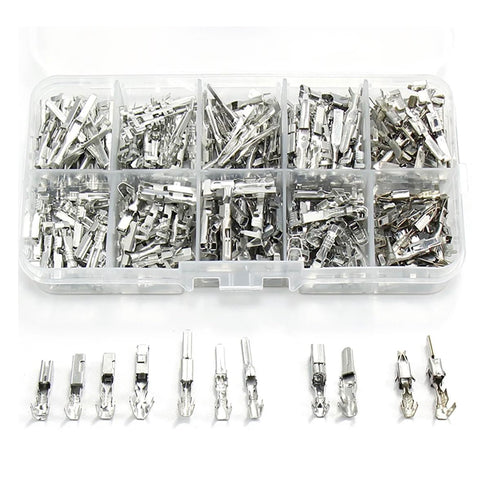 260Pcs 26values Connector Pins Terminal Automotive Car Electrical 1/1.5/1.8/2.2/2.8/3.5mm Wire Removal Non-Insulated Plug Male & Female Crimp...