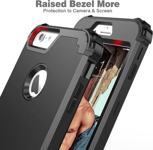 IDweel for iPhone 6S Plus Case with Tempered Glass Screen Protector, for iPhone 6 Plus Case, 3 in 1 Shockproof Slim Hybrid Heavy Duty Hard PC Cove...