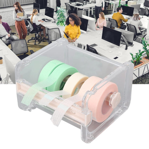 Tape Dispenser Cutter, Masking Tape Dispenser, Transparent Multi Masking Tape Cutter, Stationery Tape Dispenser Visible Roll Tape Holder for Home ...