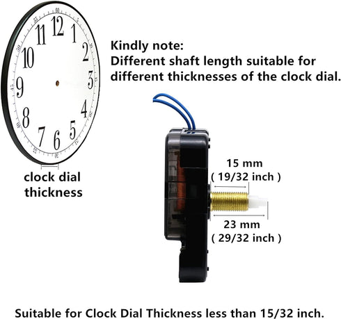 Youngtown 12888 Trigger Quartz Clock Movement with Music Chime Box 1/2 Inch Maximum Dial Thickness, 59/64 Inch Total Shaft Length...