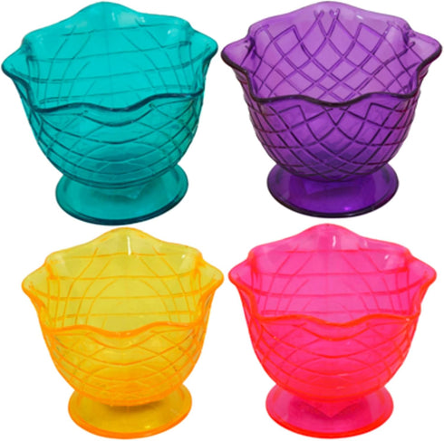 Set of 4 Ice Cream Dishes Waffle Cone Pattern in 4 Assorted Bright Summer Colors Ice Cream Social Ice Cream Party dishes Birthday Ice Cream plate ...
