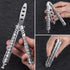 GOOD WORKER Butterfly Knife Trainer - Balisong Trainer - Balisong Butterfly Knives NOT Real NOT Sharp Blade - Practice Butterfly - Black Dull Tric...