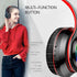 Bluetooth Over Ear Headphones, Foldable LED Stereo Headphones with Built-in Microphone, Noise-Cancelling Wireless Headset for PC/Smart Phone/TV (B...
