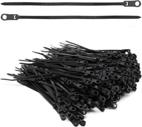 300pcs Zip Ties with Screw Hole, 6 inch 48lbs Electrical Cable Ties Straps, Mount Head Plastic Ties Multipurpose Heavy Duty Nylon Zip Tie for Indo...