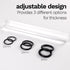 DAS Smart Acrylic Roller - 8-Inch Solid Acrylic Clay Rolling Pin with 3 Adjustable Rings in Sizes 2.5, 3.5 and 5mm - Easy to Clean Black Clay Roll...