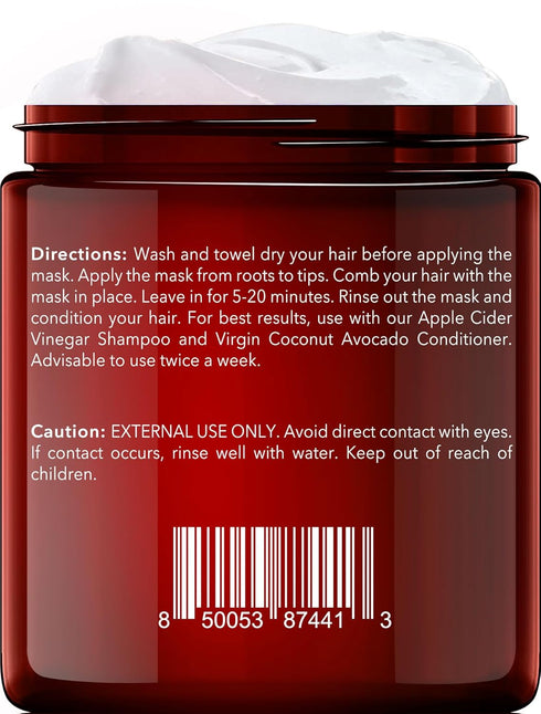 New York Biology Apple Cider Vinegar Hair Mask for Dry Hair and Scalp - Moisturizing and Deep Conditioning Hair Mask for Damaged Hair with Shea Bu...