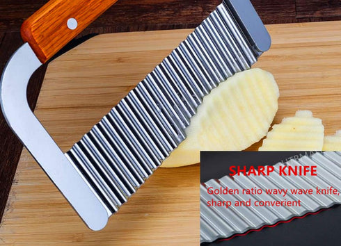 Crinkle Cutter, French Fry Cutter for Potatoes, Upgraded Stainless Steel Blade, Potato Slicer Frency Fry Crinkle Cutter Chopper Wavy Cutting Tool ...