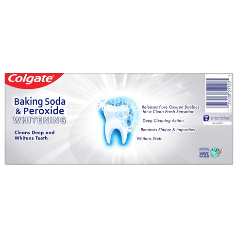 Colgate Baking Soda & Peroxide Toothpaste - Whitens Teeth, Fights Cavities & Removes Stains, Brisk Mint, 6 Ounce (Pack of 2)...