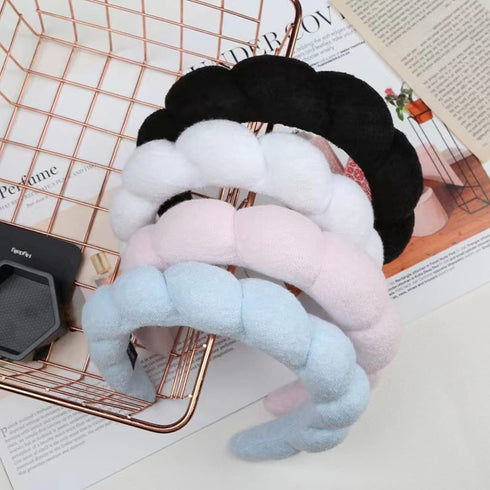 Spa Headband for Women, Sponge Make Up headbands, Spa Headband for Washing Face, Skincare Headband, Terry Cloth Headband for Make up Removal, Show...