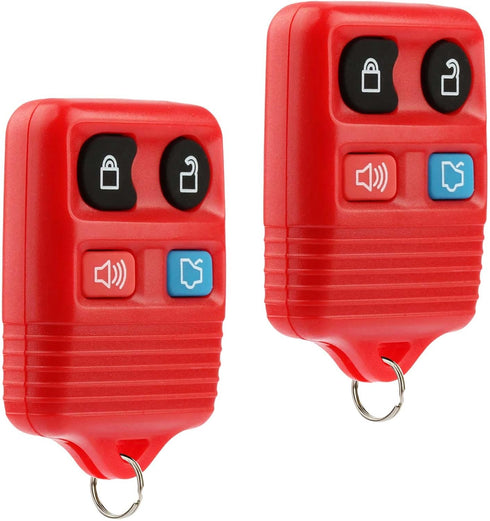 Key Fob Keyless Entry Remote fits Ford, Lincoln, Mercury, Mazda Mustang (Red), Set of 2...