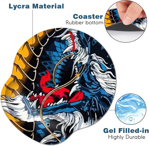 DINKY Ergonomic Mouse Pads, Cute Mouse Pad with Wrist Rest Support Gel, Non-Slip PU Base Mouse Mat with Memory Foam for Home, Office and Gaming, E...