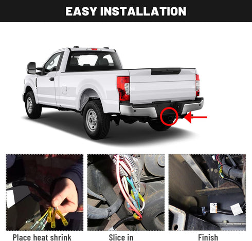 OEM Style Replacement USCAR Connector Wiring Harness, Universal 7 Pin Trailer Plug Truck Side, Splice-in Multi-Tow Factory 7 Way Towing Hitch Wire...