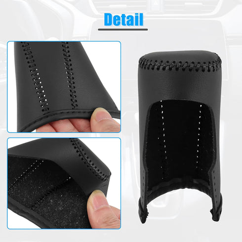Unifizz Car Interior Faux Leather Gear Shifter Knob Cover Transmission Boot Lever Black for Honda Accord 2018-2022 Black Stitches...
