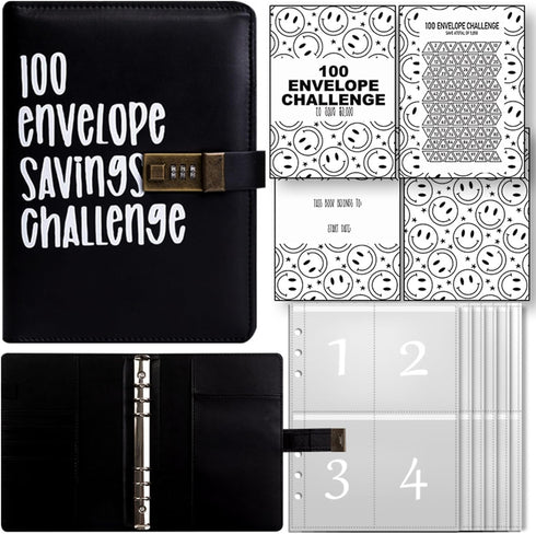 New 100 Envelope Challenge Binder with Password, 100 Envelopes Money Saving Challenge, Envelope Challenge Binder, Fun Way to Save $5,050 Savings (...