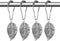 CHICTIE Silver Shower Curtain Rings Hooks,Chrome Leaves Decorative Shower Curtain Hooks,Set of 12 Stainless Steel Metal Rust-Proof Shower Rings fo...