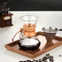 Pour Over Coffee Maker with Reusable Stainless Steel Drip Filter, Lead-Free Borosilicate Glass Coffee Carafe with Modern Wooden Collar for 1-2Cup,...