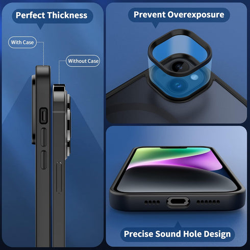 CACOE Magnetic Case for iPhone 13 & iPhone 14 6.1 inch-Compatible with MagSafe & Magnetic Car Phone Mount,Anti-Fingerprint TPU Thin Phone Cases Co...