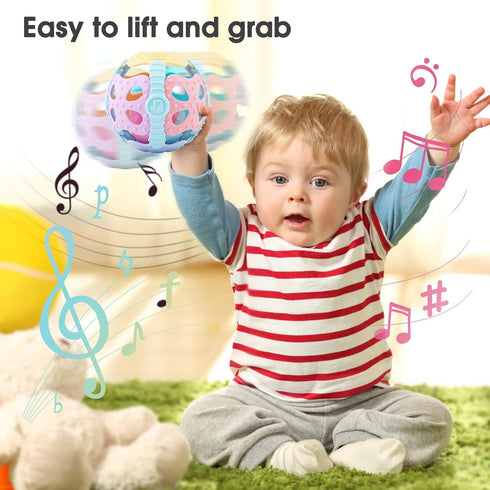 Baby Rattle Ball,Baby Teething Sensory Montessori Toys,Teething, Travle Toys for Infants Toddlers Boys Girls Baby Gifts for 6 7 8 9 10 11 12 Month...
