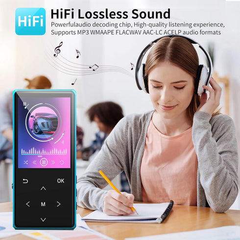 MP3 Player, 64GB MP3 Players Safuciiv MP3 with Bluetooth 5.3, 2.4 in Screen, Lossless Music Player, Support FM Recording, for Gym, Camping, Sports...