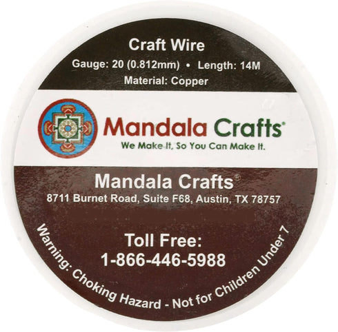 Mandala Crafts Bare Copper Wire for Jewelry Making 20 Gauge Wire for Wrapping - Pure Copper Crafts Wire Bendable Beading Jewelry Wires - 15 Yds So...