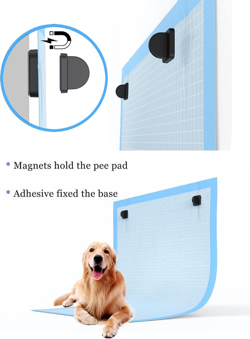 Dog Pee Pad Holder Potty Training Pad Magnetic Wall Holder for Leg-Lifting Dogs & Canine urine marking Strong Magnets No More Slipping Pee Pads Fi...