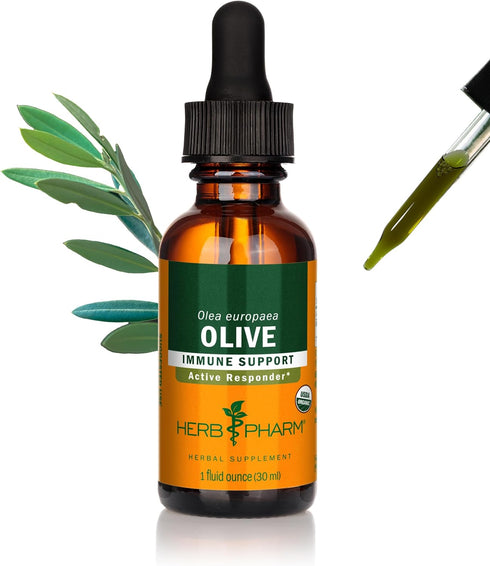 Herb Pharm Certified Organic Olive Leaf Liquid Extract for Immune System Support - 1 Ounce...