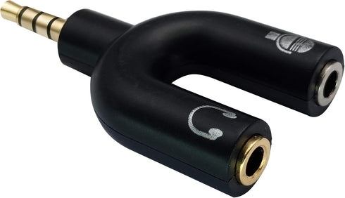 3.5mm Headphone Y Splitter Adapter Gold Plated 4 Pole 3.5mm Male to 3.5MM Headphone+Microphone (MIC) Female Plugs Audio Stereo Converter(2-Pack)...