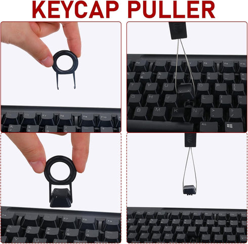 Key Cap Removal Tool, 7 Pcs Keycap Puller Kit Stainless Steel Keyboard Switch Puller Keyboard Remover Keyboard Cleaner Tools Set with Keyboard Bru...
