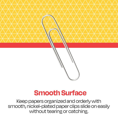 School Smart Smooth Paper Clip, 1-1/4 Inches, Silver, Pack of 100...