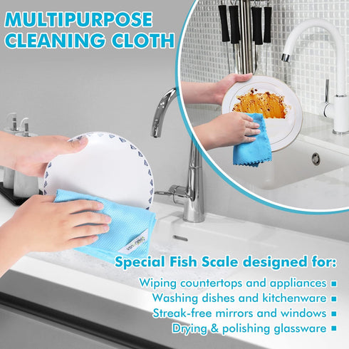 Easy Clean Streak Free Glass Cleaning Miracle Microfiber Cleaning Cloth for Kitchen,Counter,Window,Mirror Lint Free Dish Drying Cloths Glass Polis...