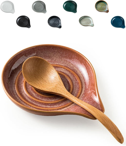 LAUCHUH Spoon Rest for Kitchen Counter, Ceramic Spoon Holder for Stove Top Large Utensil Rest Farmhouse Kitchen Gadgets for Ladle, Cooking Spoons,...