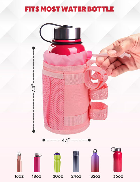 Bike Cup Holder, Water Bottle Holder Handlebar for Bike with Mesh Pockets, Universal Fabric Bicycle Water Bottle Drink Cup Cage for Cruiser Bikes,...