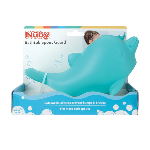 Nuby Bathtub Safety Spout Guard - Compatible with Most Standard Faucets - Bath Toys - Dolphin...